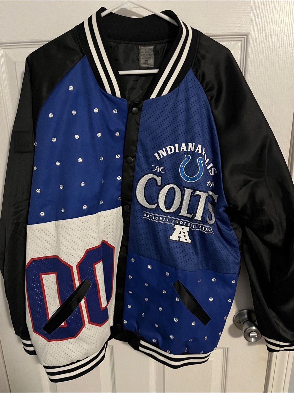 Gameday Couture Black & White Striped Collar Jacket (XL)